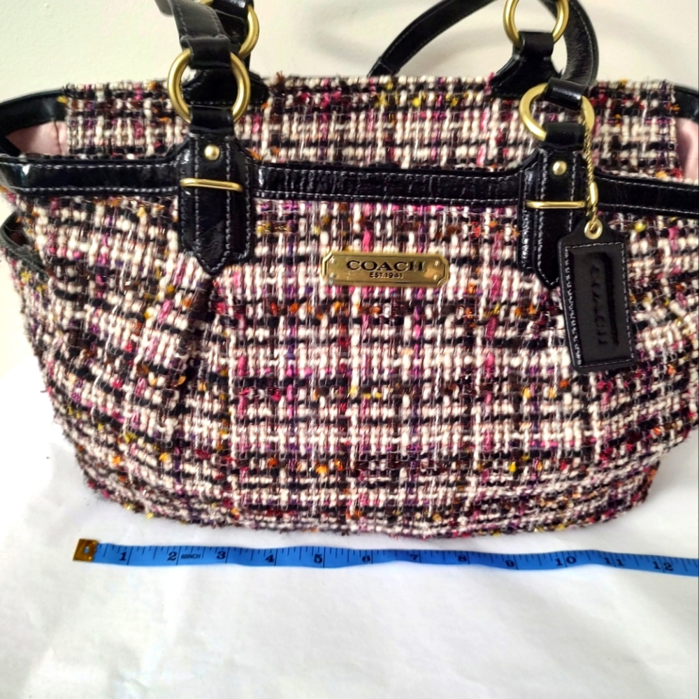 Vintage Tweed Multi-Color Coach Purse Bag